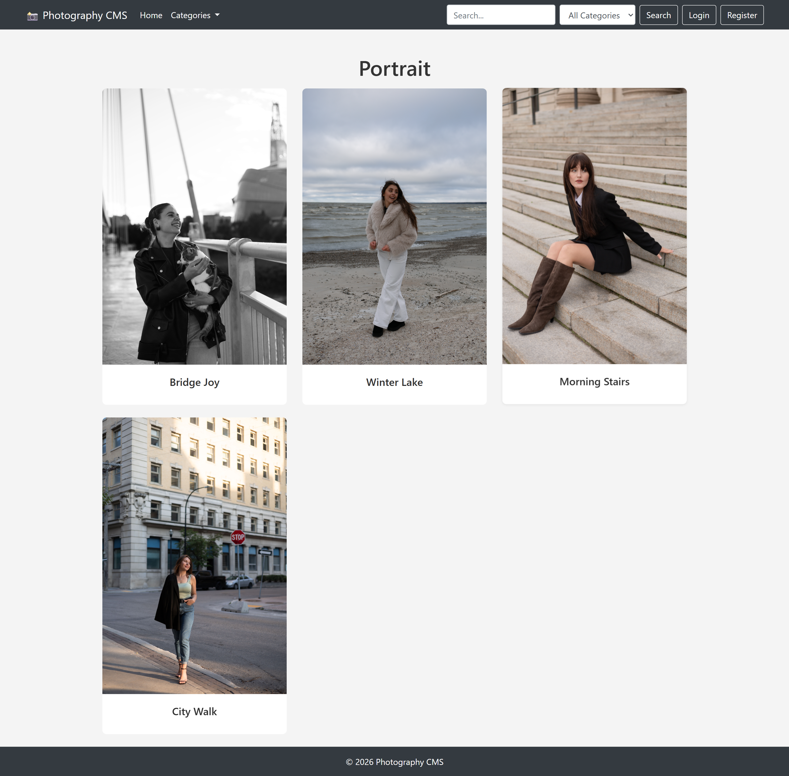 Photography CMS Screenshot